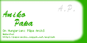 aniko papa business card