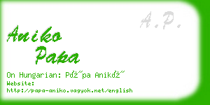 aniko papa business card